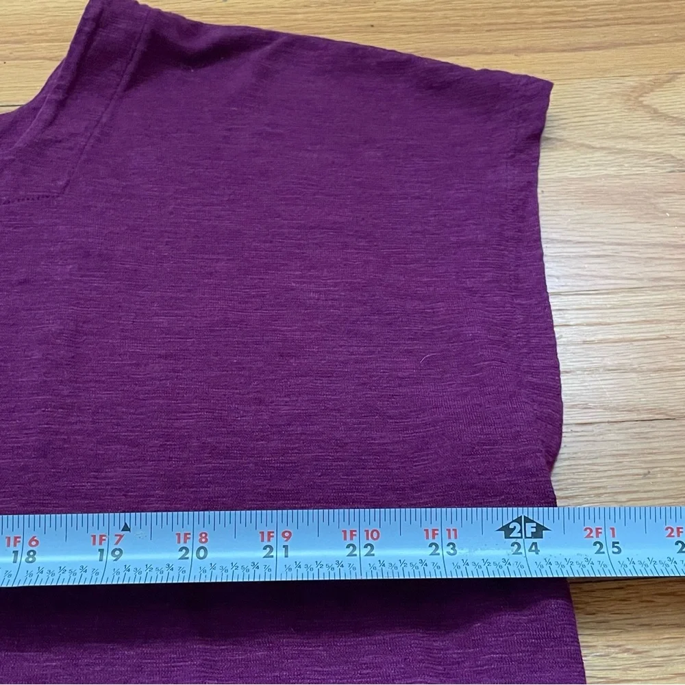 Eileen Fisher Women XL Purple Top Crop Boxy Square Neckline Hemp Organic Cotton - Picture 9 of 15